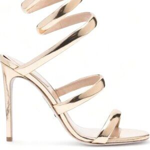 NWT- LOV MARK ROSE GOLD Patent Spiral Leg-Wrap Single Sole Dress Heel SZ- 10